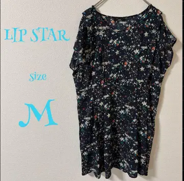 LIP STAR 별 패턴 프린트 반팔 튜닉 M
