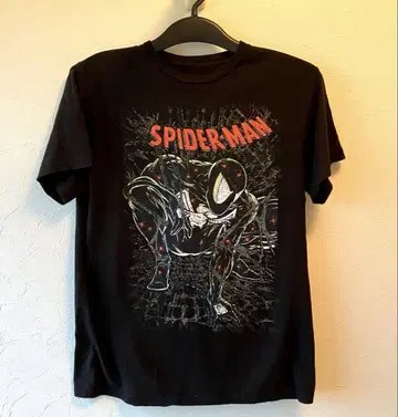 MARVEL 스파이더맨 남성용 반팔 티셔츠 블랙 used