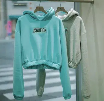 FR2 월도 Caution Short Hoodie 그레이