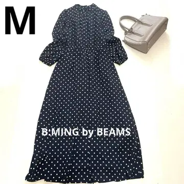 새상품급 B:MING by BEAMS 롱 원피스 도트 무늬 사이즈 M