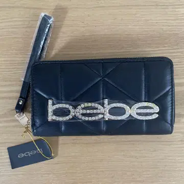 bebe 블랙 퀼팅 카드 케이스