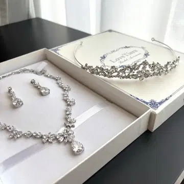 Love Tiara 3세트 목걸이 귀찌 티아라 웨딩