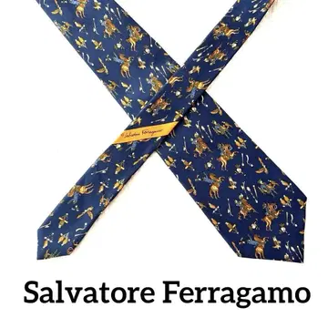 Salvatore Ferragamo 넥타이 병정 새 말 안감 네이비