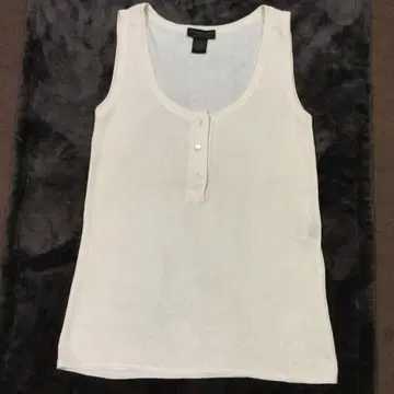 Donna Karan 실크 100% 크림색 탱크탑