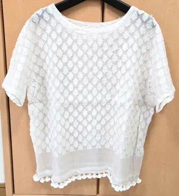 45R 인도 면 블라우스 티셔츠 코튼 실크 화이트 0