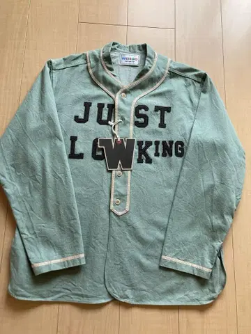 새상품급 WEIRDO JUST LOOKING 베이스볼 셔츠 M 사이즈