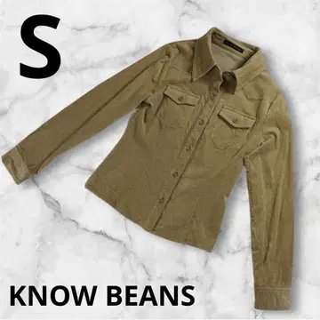 [ KNOW BEANS ] 코듀로이 셔츠 베이지 S 사이즈 여성용