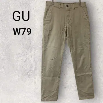 GU 지유 남성용 스트레치 슬림 치노 테이퍼드 W79 베이지 무지