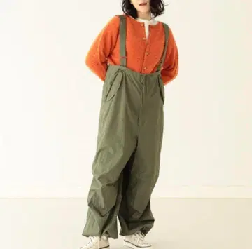 BEAMS BOY US ARMY 오버 팬츠 올리브