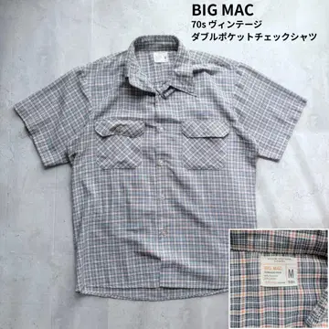 [ BIG MAC ] 70년대 빈티지 카라 더블 포켓 체크 셔츠 M