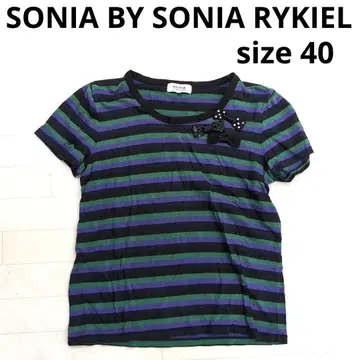 248 SONIA BY SONIA RYKIEL 보더 반팔 티셔츠 40