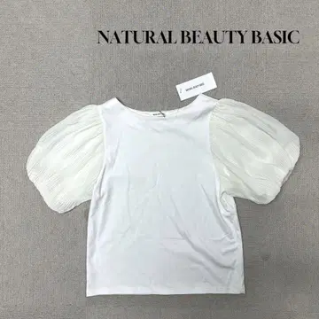 새상품 NATURAL BEAUTY BASIC 플리츠 슬리브 반팔