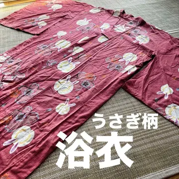 토끼 패턴 유카타 절대 겹치지 않아!