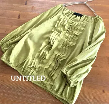 미품 UNTITLED 일본제 더블 프릴 노카라 엘레강트 고급 블라우스