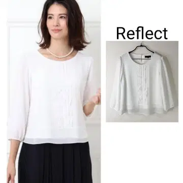 Reflect [세탁 가능] 쉬폰 프릴 블라우스 순백색