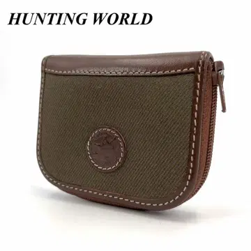컨디션 최상 HUNTING WORLD 코인 케이스 동전 지갑 캔버스 가죽