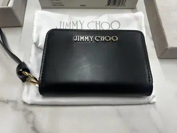 JIMMY CHOO 블랙 가죽 코인 케이스 카드 케이스