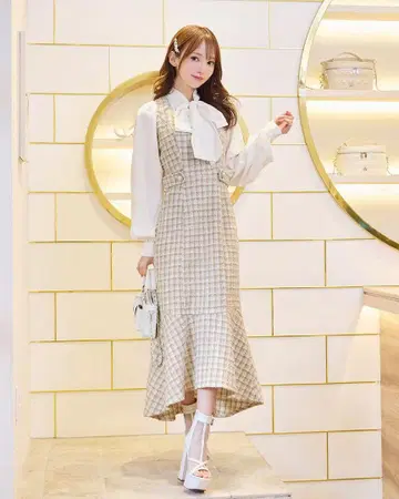 트위드 머메이드 원피스 Michelle macaron