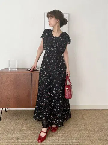 LILY BROWN 빈티지 프린트 쉬폰 원피스