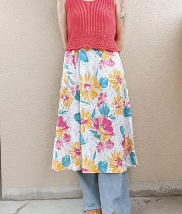 70s 80s 70년대 80년대 빈티지 꽃무늬 스커트