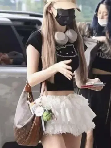 GLOWNY 화이트 프릴 미니 스커트 S