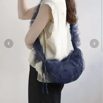 아네모네 개더 핸들 튤 숄더백