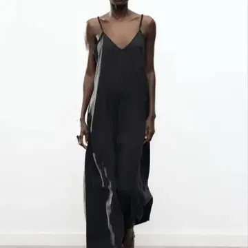 [ ZARA ] 스트랩 롱 원피스 블랙 8372/092/800