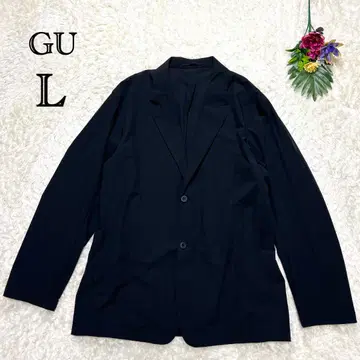 GU 나일론 스트레치 자켓 남성용 발수성 넉넉한 핏 얇은 소재 블랙 L