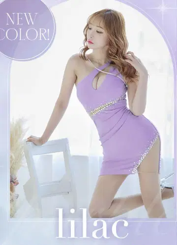 신규 색상 라일락 한쪽 어깨 스트랩 드레스 S 사이즈