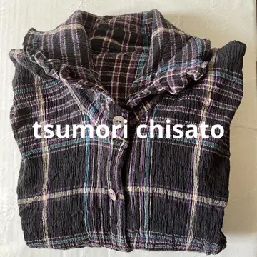 tsumori chisato 크레프리 체크 셔츠 긴팔