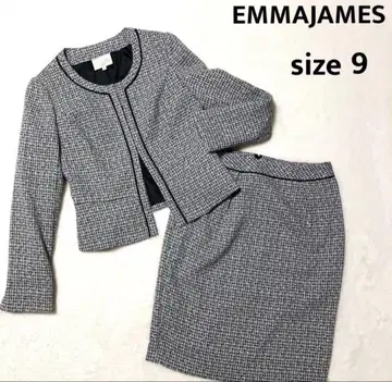 EMMAJAMES 트위드 노카라 셋업 수트 상하의 9호