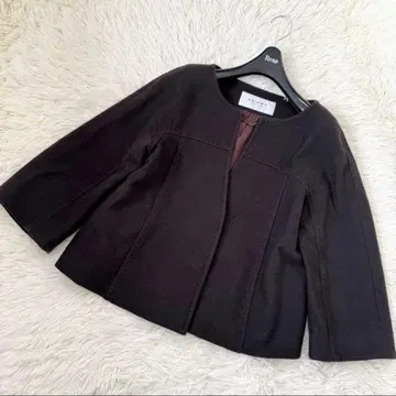 어도어 캐시미어 노카라 재킷 36 울 다크 브라운