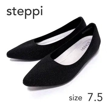 미사용 steppi 스테피 니트 글리터 포인티드 펌프스 블랙