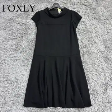 새상품급 폭시 A라인 플레어 원피스 드레스 반팔 포멀 블랙 38