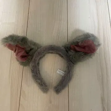 귀 달린 머리띠 그레이 인조 모피