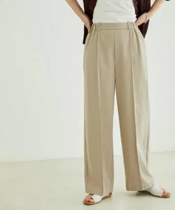 SALON adam et rope' 핀턱 스트레이트 이지 팬츠 S