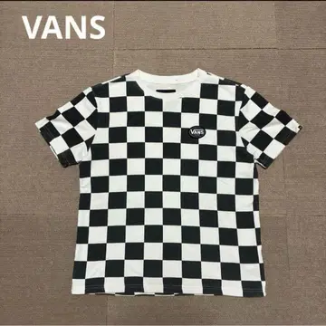 VANS 체커 T셔츠 블랙 화이트 S 반팔 맨투맨