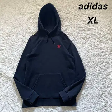 adidas 후드티 트레포일 자수 로고 블랙 O XL