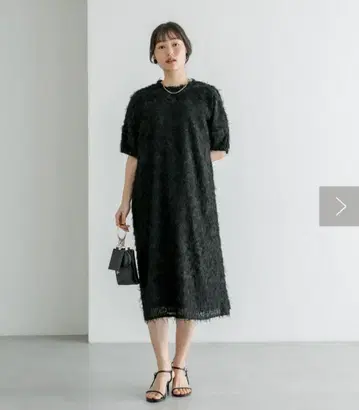 택 포함 새 상품 [ pual ce cin ] 자카드 프린지 원피스