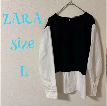 ZARA 자라 긴팔 셔츠 블랙 화이트 L