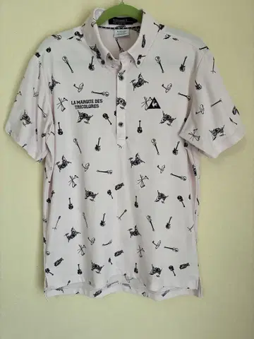 le coq sportif 악기 프린트 골프 셔츠