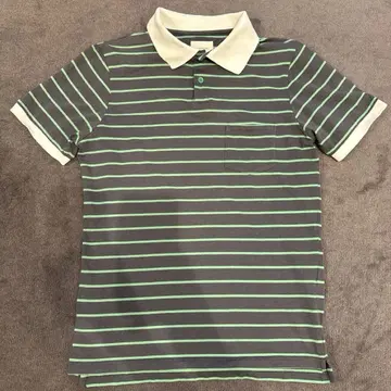 Band of Outsiders 그레이 그린 스트라이프 피케 셔츠