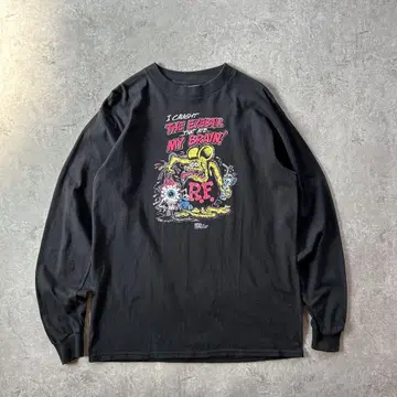 90s all sport RAT FINK 롱t USA 제작 블랙 L