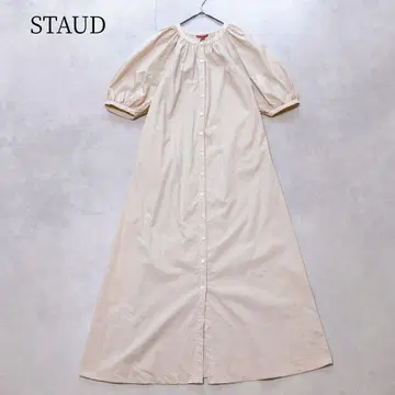 STAUD 스태우드 빈센트 롱 원피스 벌룬 소매