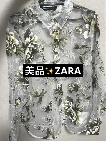ZARA 시어 꽃무늬 셔츠