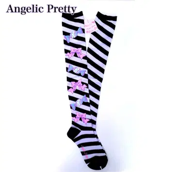 Angelic Pretty [새상품] 캔디 보더 오버니 택 포함