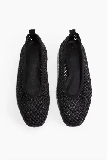 H&M 뜨개질 플랫슈즈 블랙 사이즈 37