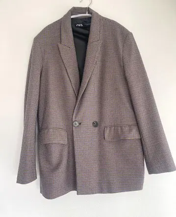 ZARA 체크 무늬 브라운 테일러드 재킷 M 사이즈