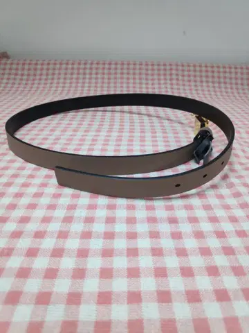 브라운 가죽 벨트 골드 버클 90cm