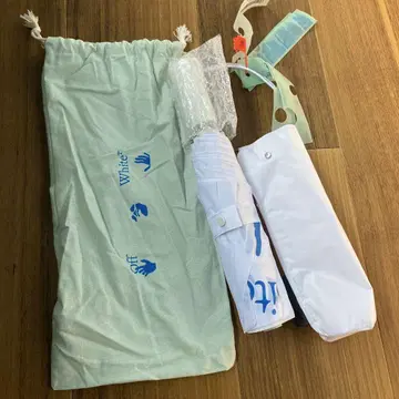 미사용 Off-White 접이식 우산 화이트